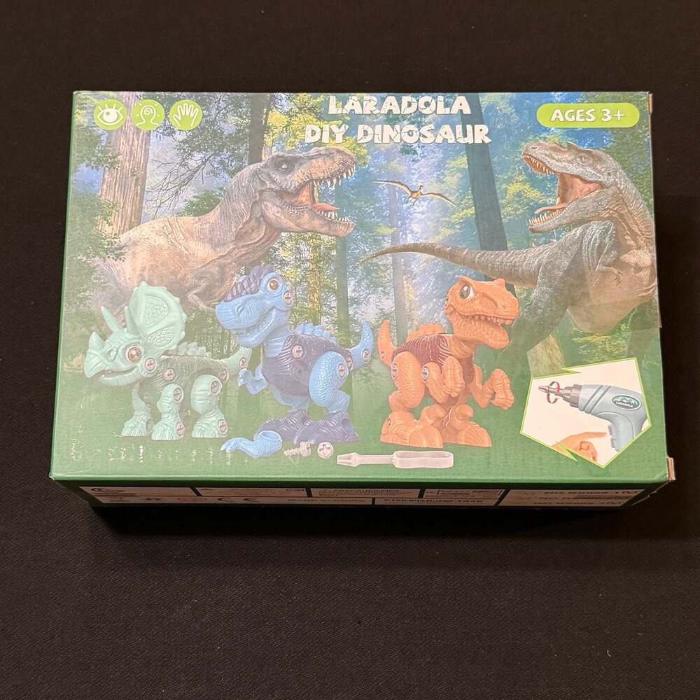 Laradola Take Apart Dinosaur Toys 3-Pack DIY Set with Electric Drill RS009